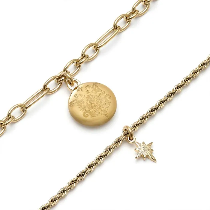 Bracelets Women Olivia Burton Ever Stacked Gold Plated MultiChain Bracelet