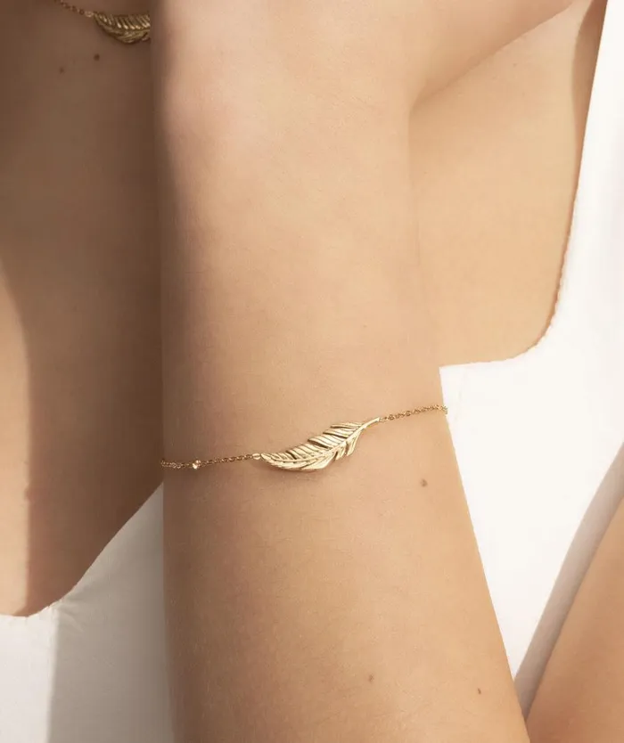 Bracelets Women Olivia Burton Feather Gold Plated Bracelet