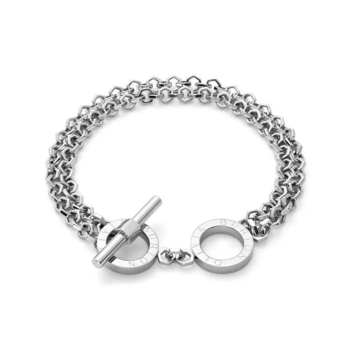 Bracelets Women Olivia Burton Honeycomb Toggle Silver Tone Bracelet
