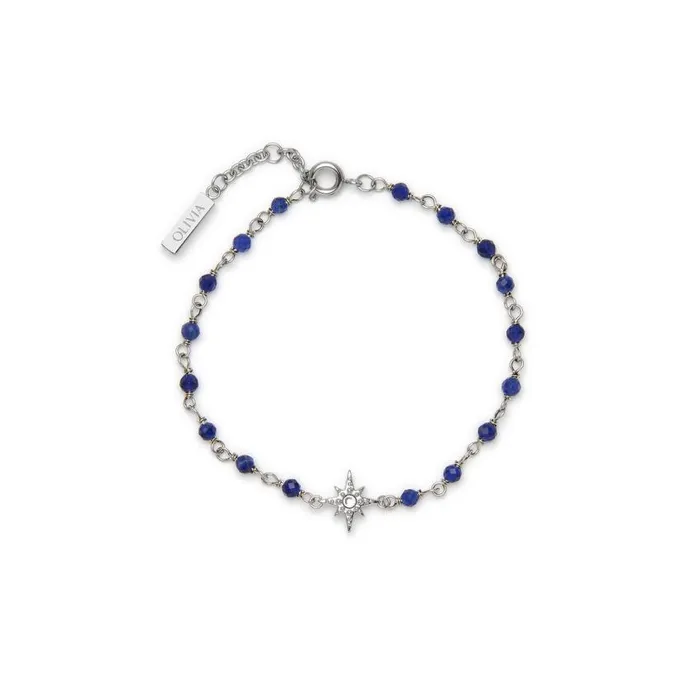 Bracelets Women Olivia Burton North Star Blue and Silver Tone Beaded Charm Bracelet Bracelets Women Olivia Burton North Star Blue and Silver Tone Beaded Charm Bracelet
