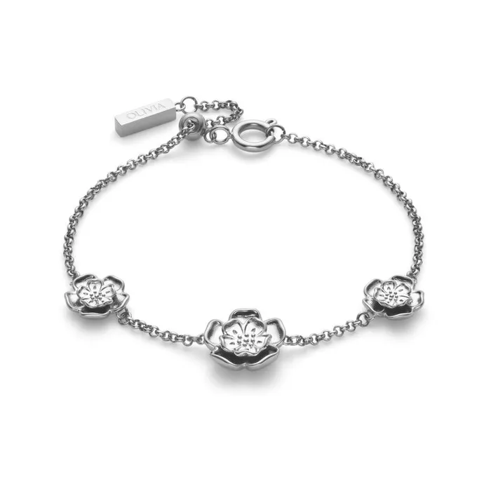 Bracelets Women Olivia Burton Tudor Rose Silver Tone Bracelet