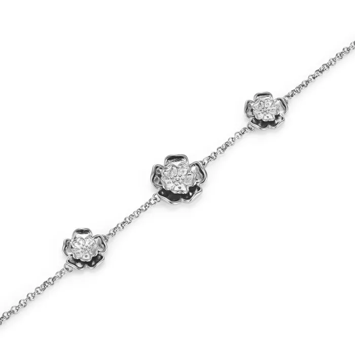 Bracelets Women Olivia Burton Tudor Rose Silver Tone Bracelet