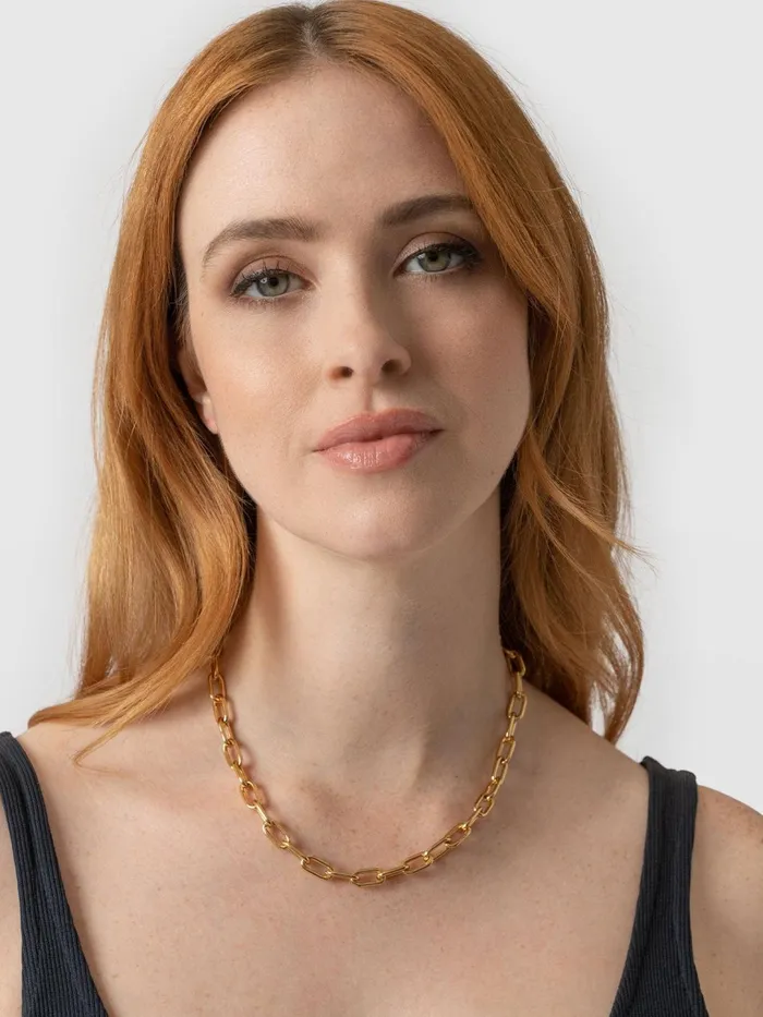 Cable Chain Necklace 8211 Gold Gold Women Saint And Sofia Necklaces