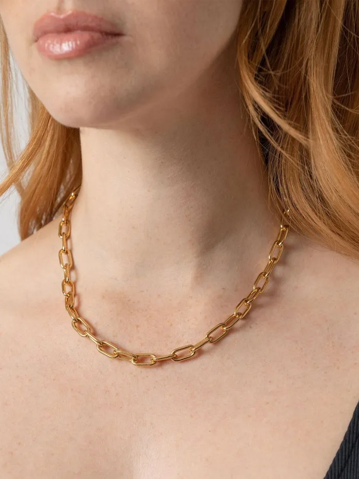 Cable Chain Necklace 8211 Gold Gold Women Saint And Sofia Necklaces