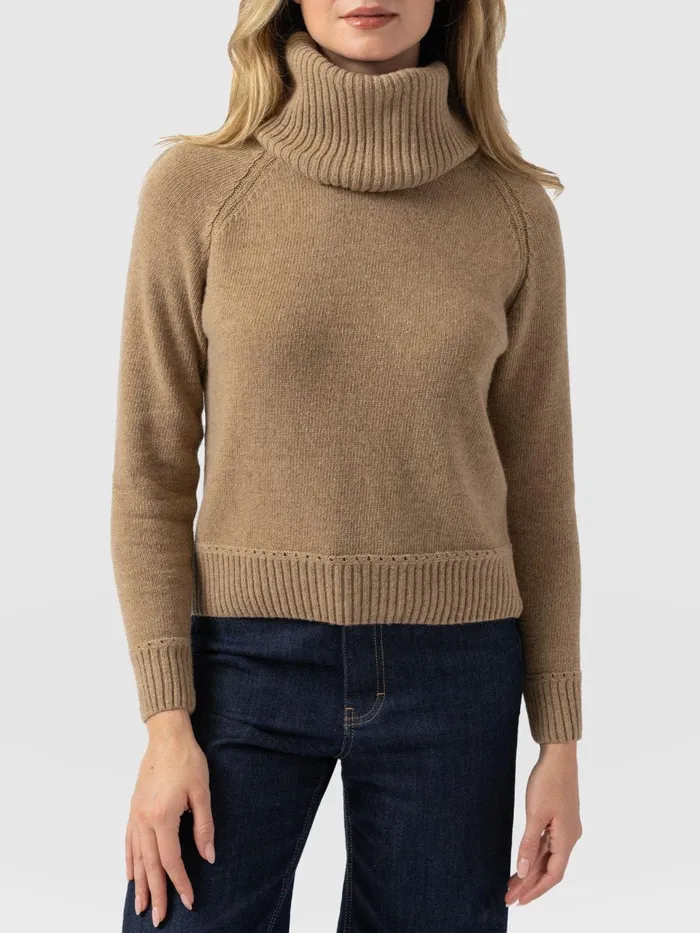 Cambridge Cashmere Jumper 8211 Beige Beige Women Saint And Sofia Knitwear