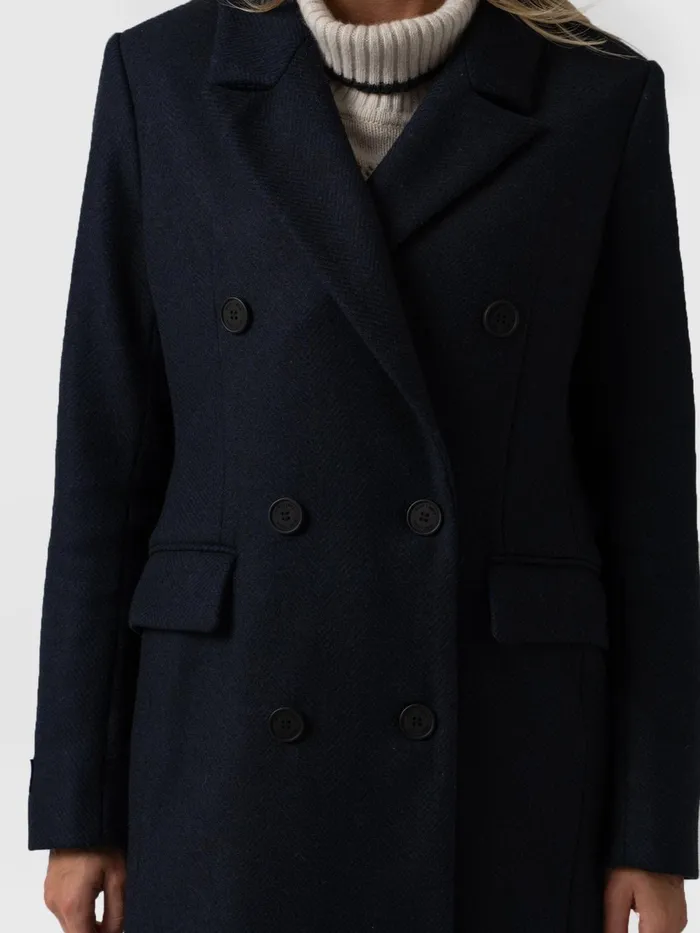Cambridge Coat 8211 Navy Chevron Navy Chevron Women Saint And Sofia Coats and Jackets
