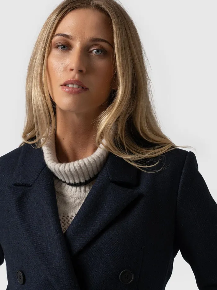 Cambridge Coat 8211 Navy Chevron Navy Chevron Women Saint And Sofia Coats and Jackets