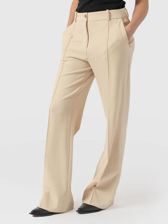 Cambridge Tailored Wide Leg Pant 8211 Beige Beige Women Saint And Sofia Pants