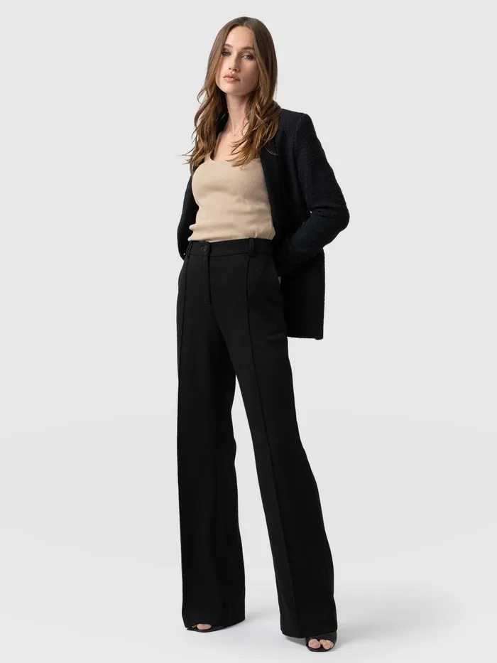 Cambridge Tailored Wide Leg Pant 8211 Black Black Women Saint And Sofia Pants