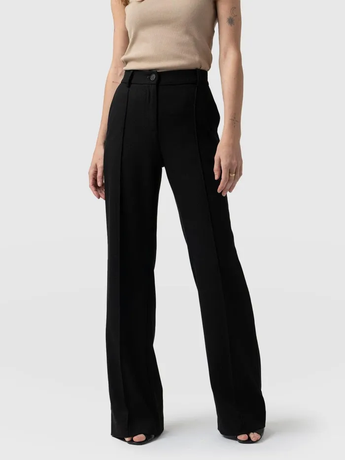 Cambridge Tailored Wide Leg Pant 8211 Black Black Women Saint And Sofia Pants