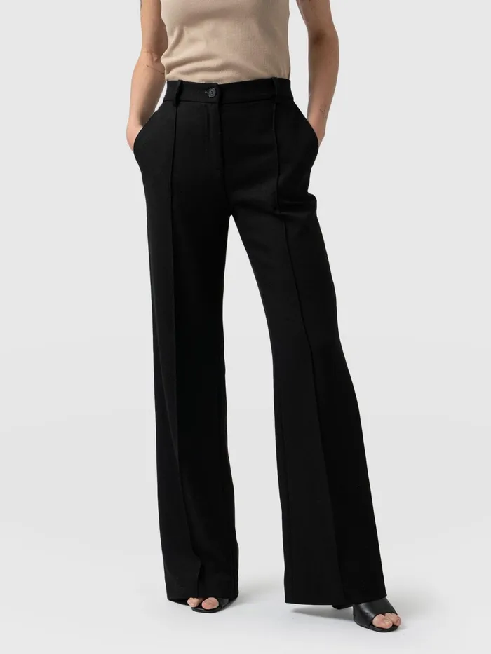 Cambridge Tailored Wide Leg Pant 8211 Black Black Women Saint And Sofia Pants