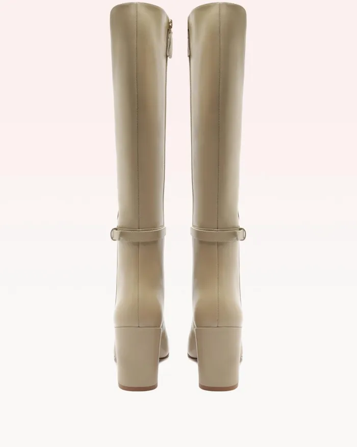 Candance Leather Boot 8211 Luxury Leather Boots 8211 Riding Boots With Heels Chalk Women Alexandre Birman Boots