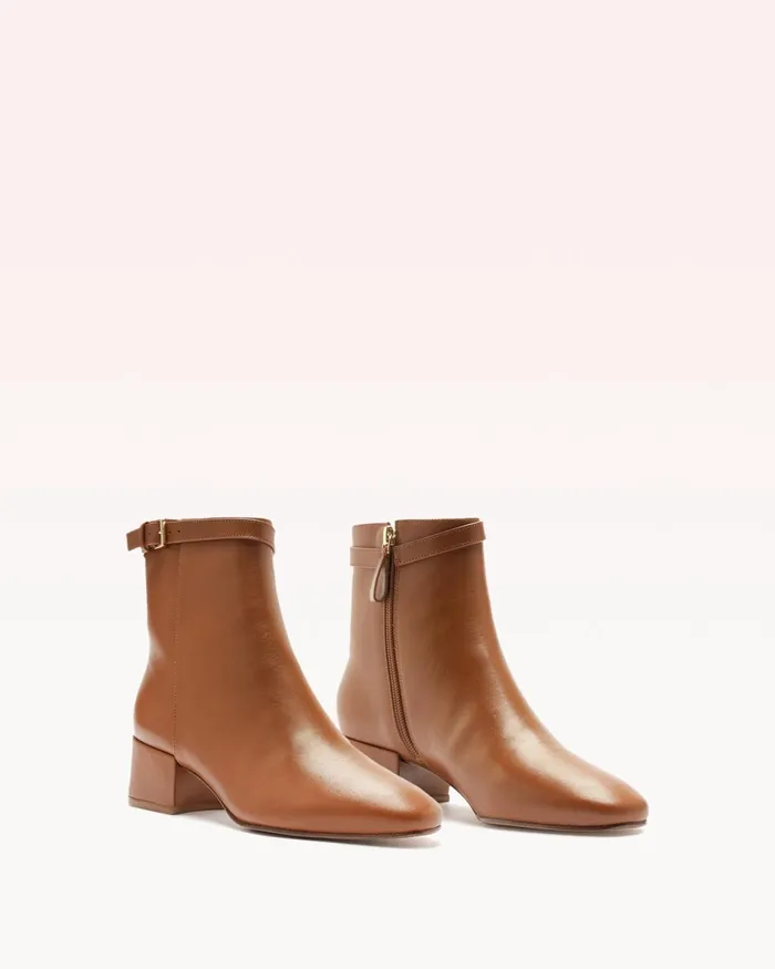 Candance Leather Bootie 8211 Luxury Leather Boots 8211 Designer Booties Toast Women Alexandre Birman Boots