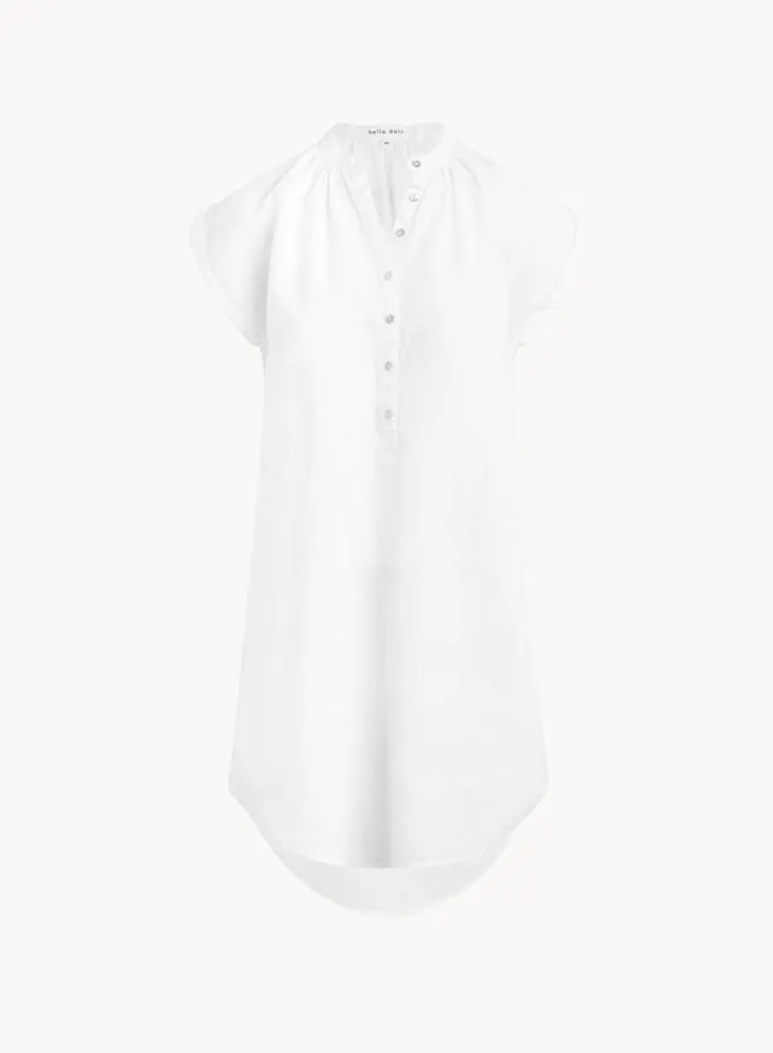 Cap Sleeve Henley Dress 8211 White Women Bella Dahl Mini Dresses