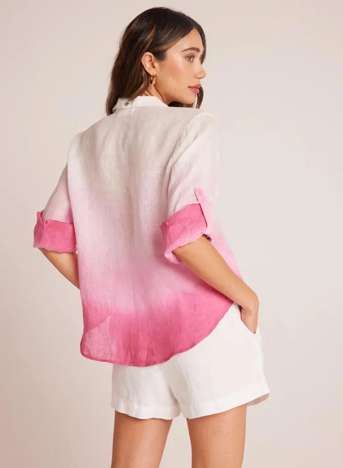 Capri Button Down 8211 Pink Ombre Dye Women Bella Dahl Button Down Capri Button Down 8211 Pink Ombre Dye Women Bella Dahl Button Down