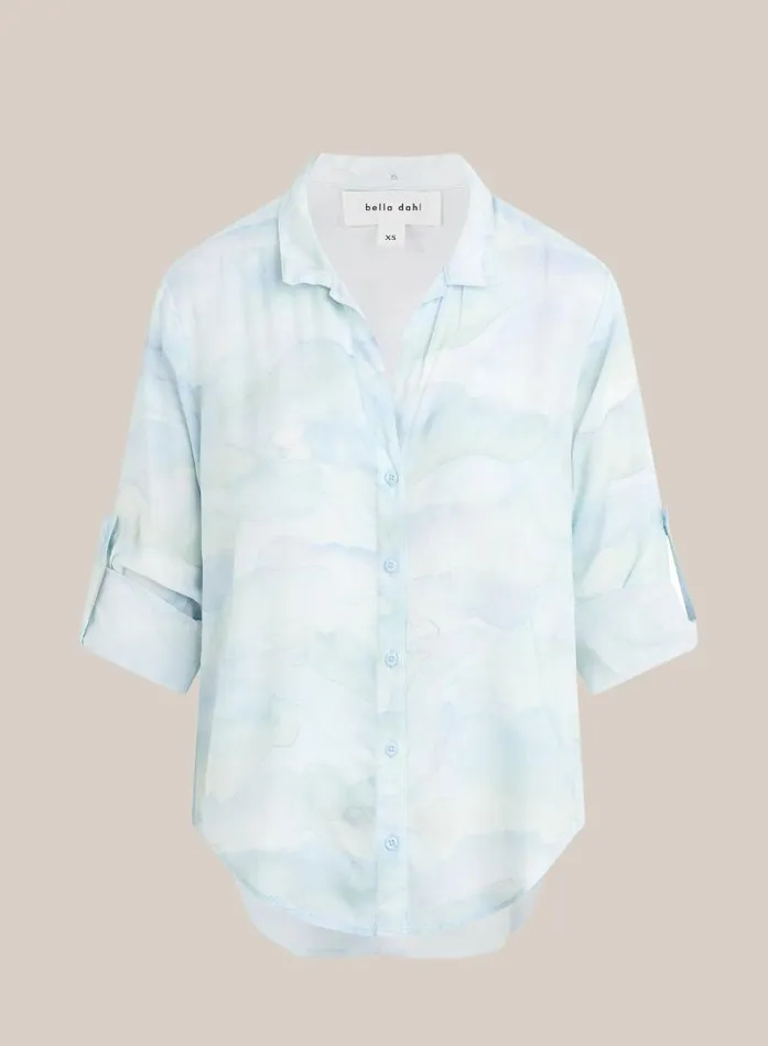 Capri Button Down Shirt 8211 Waves Camo Print Women Bella Dahl Long Sleeve
