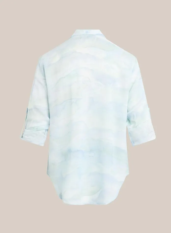 Capri Button Down Shirt 8211 Waves Camo Print Women Bella Dahl Long Sleeve Capri Button Down Shirt 8211 Waves Camo Print Women Bella Dahl Long Sleeve