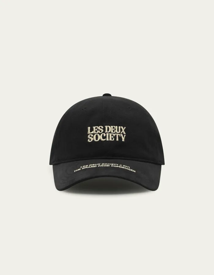 CapsHats Men Les Deux Society Dad Cap 8211 BlackIvory