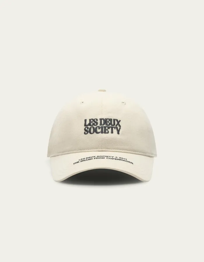 CapsHats Men Les Deux Society Dad Cap 8211 IvoryDark Navy