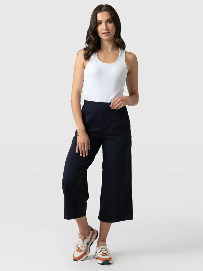 Cara Wide Leg Culotte 8211 Navy Navy Women Saint And Sofia Shorts