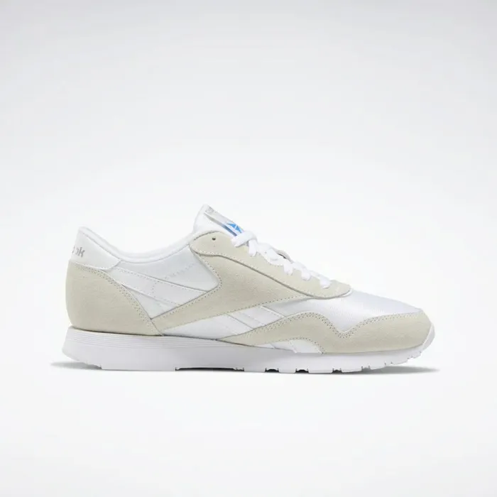 Casual Shoes Mens Reebok Classic Nylon Shoes White White Light Grey