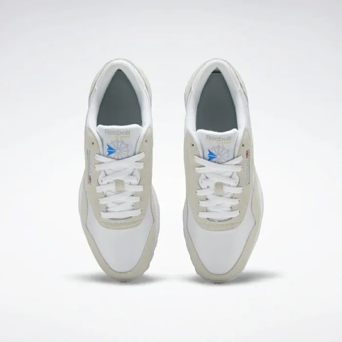 Casual Shoes Mens Reebok Classic Nylon Shoes White White Light Grey