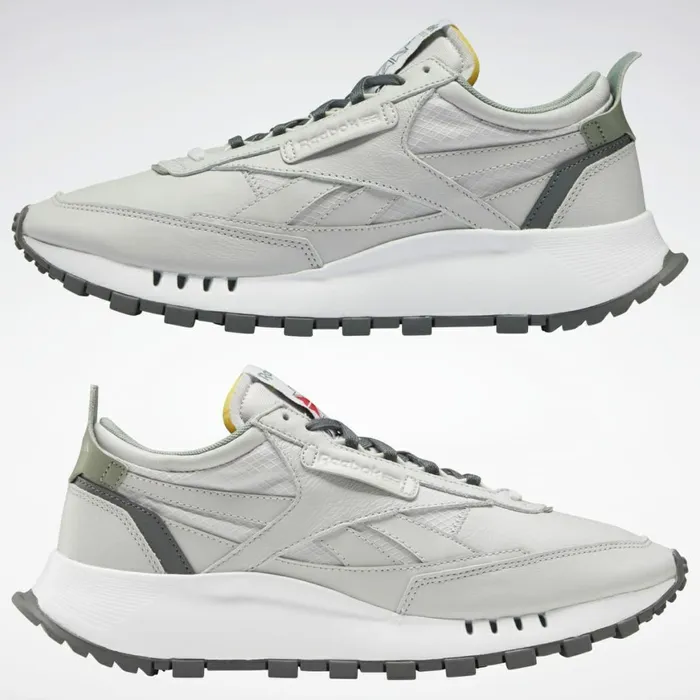 Casual Shoes MensWomens Reebok Classic Leather Legacy Shoes Pure Grey 2 True Grey 7 Harmony Green