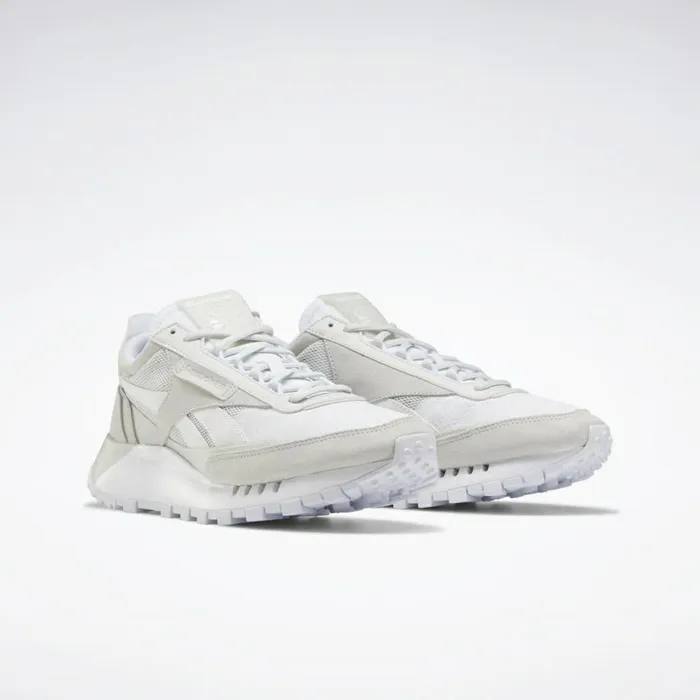 Casual Shoes MensWomens Reebok Classic Leather Legacy Shoes White True Grey 1 Skull Grey