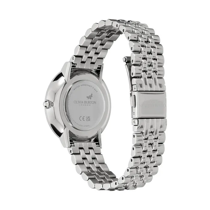 Celestial Watches Women Olivia Burton 35mm Nova Slim Sapphire Blue and Silver Bracelet Watch