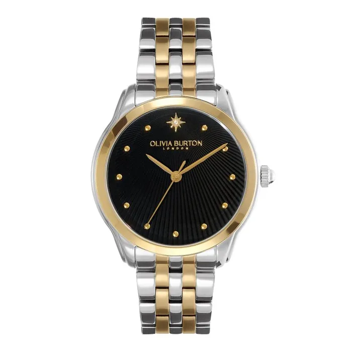 Celestial Watches Women Olivia Burton 36mm Starlight Black and Two Tone Bracelet Watch Celestial Watches Women Olivia Burton 36mm Starlight Black and Two Tone Bracelet Watch