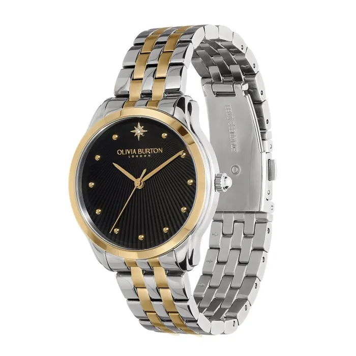 Celestial Watches Women Olivia Burton 36mm Starlight Black and Two Tone Bracelet Watch