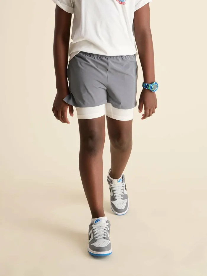 Chubbies Athletic Shorts Kids The Static Shocks Grey Heatherwhite Liner