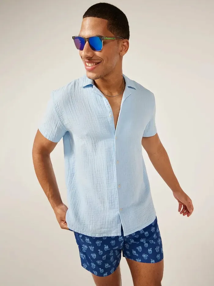 Chubbies Button Ups Men The Made In The Shade Light Blue