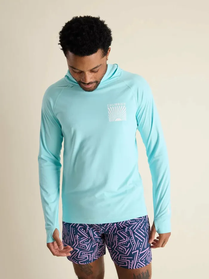Chubbies Long Sleeve Shirts Men The Kind Of A Big Teal Light Turquoise