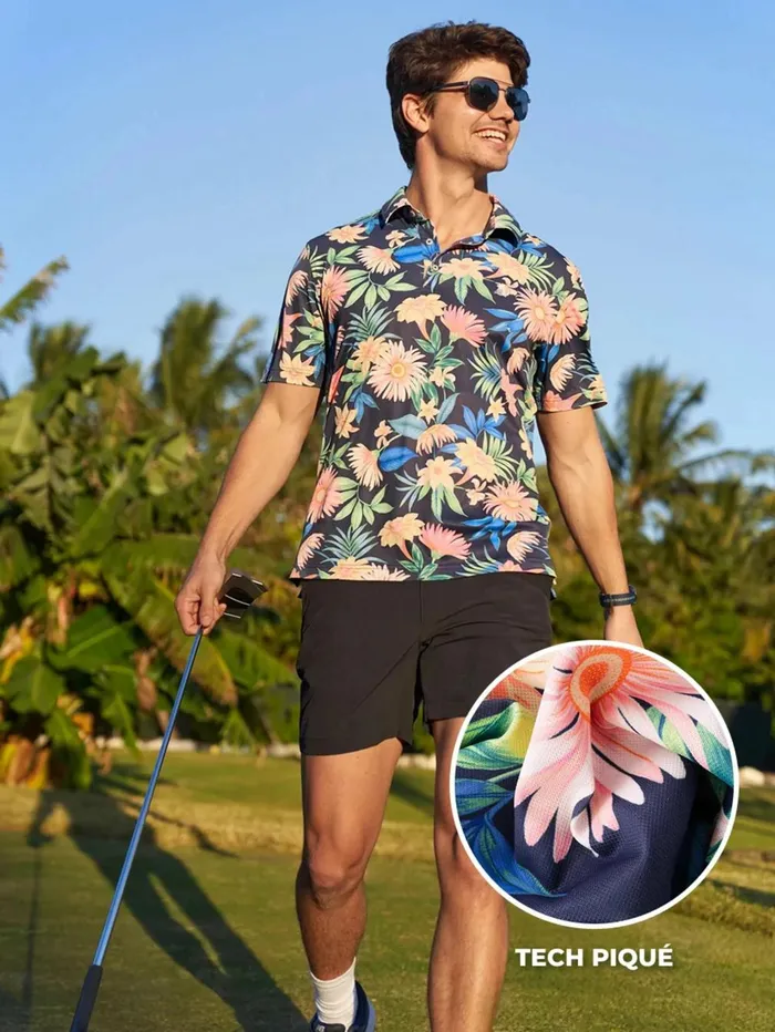 Chubbies Polos Men The Big Bloomer Navy Floral