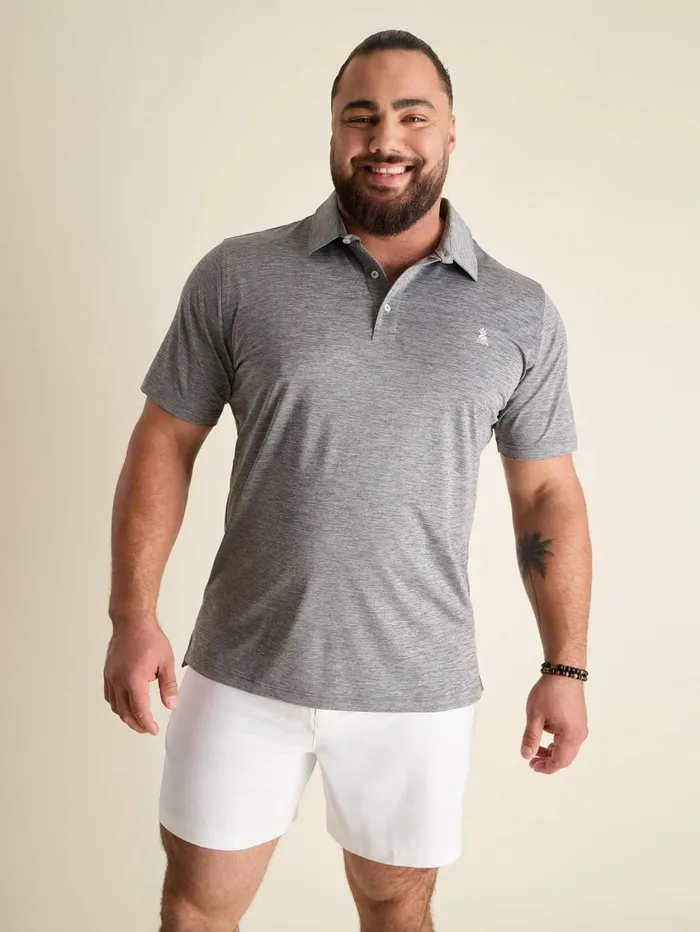 Chubbies Polos Men The Easiest To Wear Mid Grey Heather