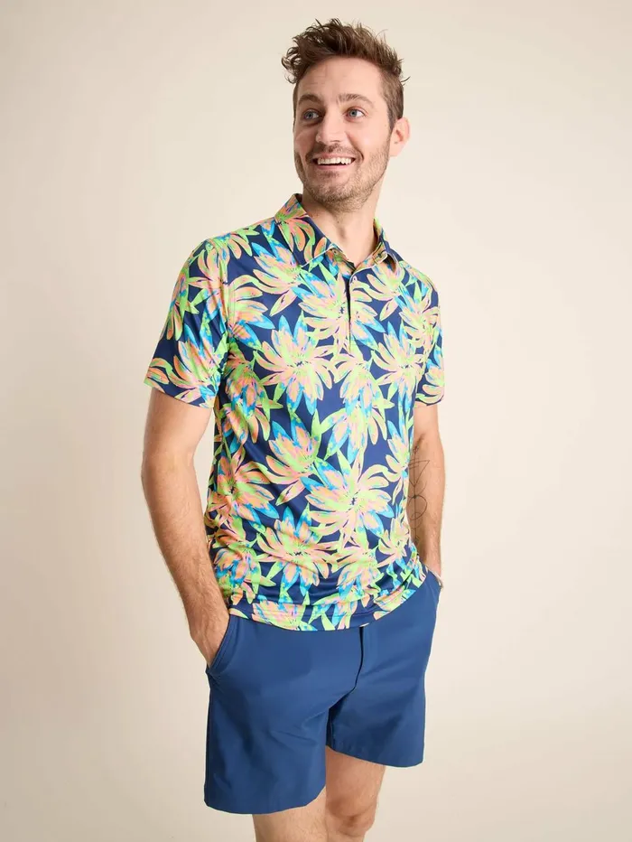 Chubbies Polos Men The Ocean Flower Navy Floral