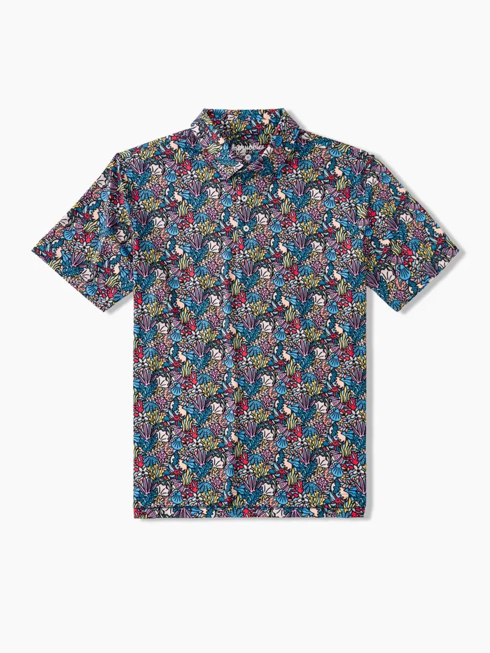 Chubbies Polos Men The Reef Explorer Multi Color Coral Print