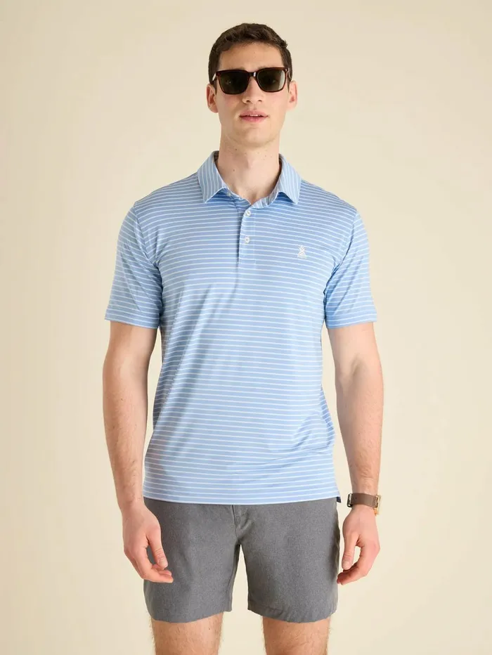 Chubbies Polos Men The Waves Of Joy Light Bluewhite Stripe