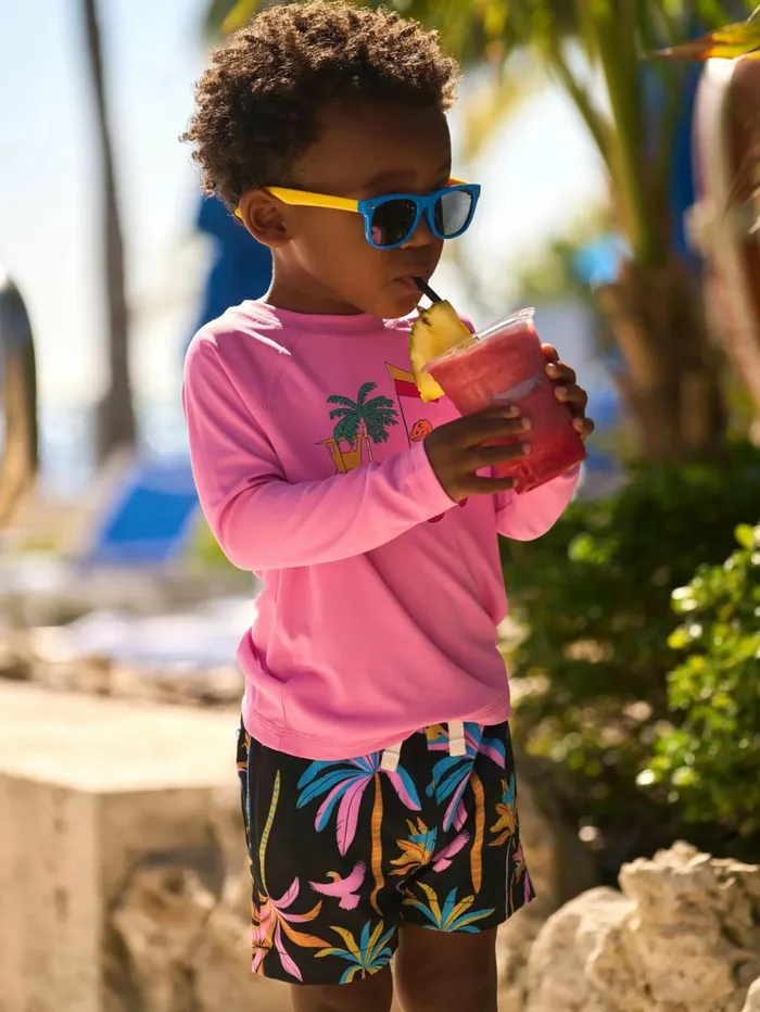 Chubbies Toddler 6m6 Swim The Black Light Nights Black Neon Palms