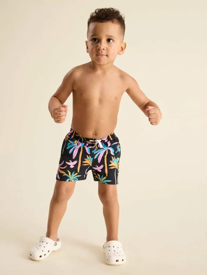 Chubbies Toddler 6m6 Swim The Black Light Nights Black Neon Palms