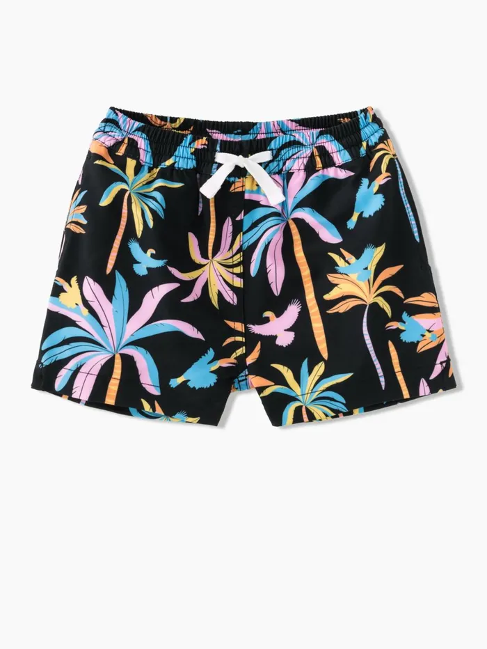 Chubbies Toddler 6m6 Swim The Black Light Nights Black Neon Palms
