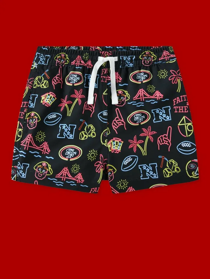 Chubbies Toddler 6m6 Swim The Neon 49ers San Francisco 49ers Black