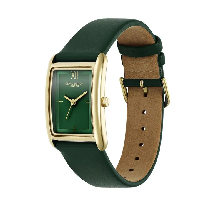 Classic Watches Women Olivia Burton 23mm Grove Gold and Forest Green Leather Strap Watch