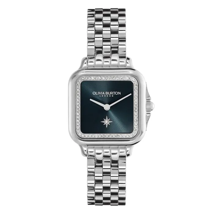 Classic Watches Women Olivia Burton 28mm Grosvenor Blue and Silver Bracelet Watch Classic Watches Women Olivia Burton 28mm Grosvenor Blue and Silver Bracelet Watch