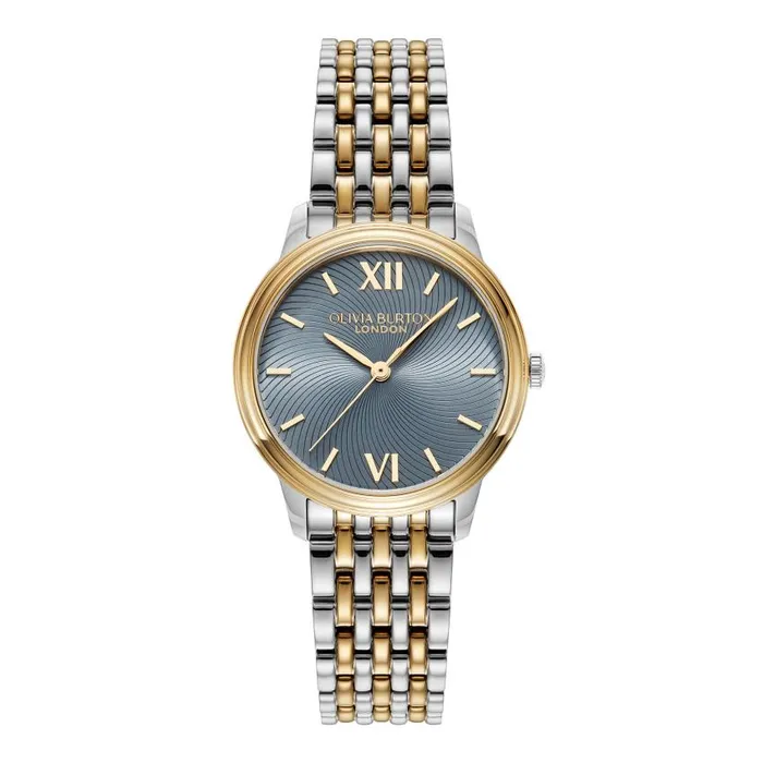 Classic Watches Women Olivia Burton 32mm Swirl Chalk Blue and Two Tone Bracelet Watch Classic Watches Women Olivia Burton 32mm Swirl Chalk Blue and Two Tone Bracelet Watch