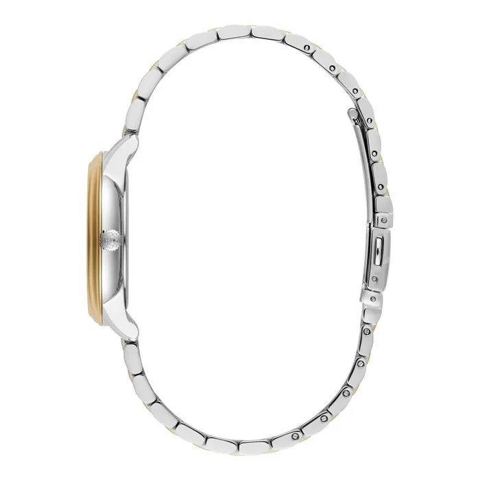 Classic Watches Women Olivia Burton 32mm Swirl Chalk Blue and Two Tone Bracelet Watch
