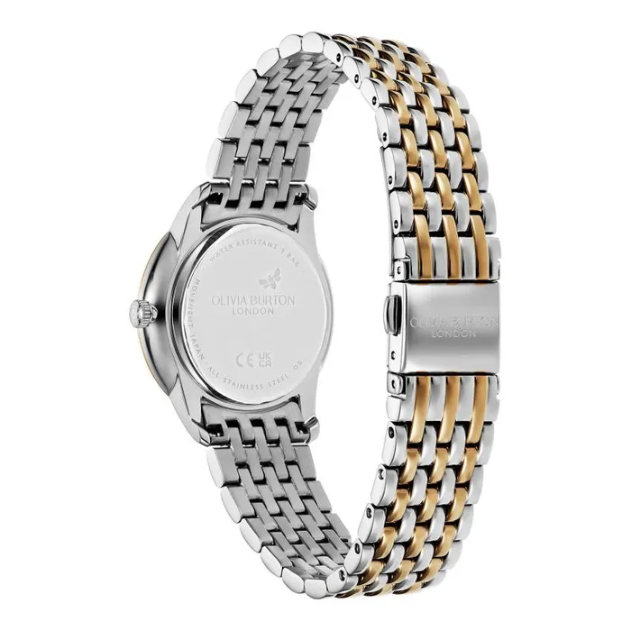 Classic Watches Women Olivia Burton 32mm Swirl Chalk Blue and Two Tone Bracelet Watch