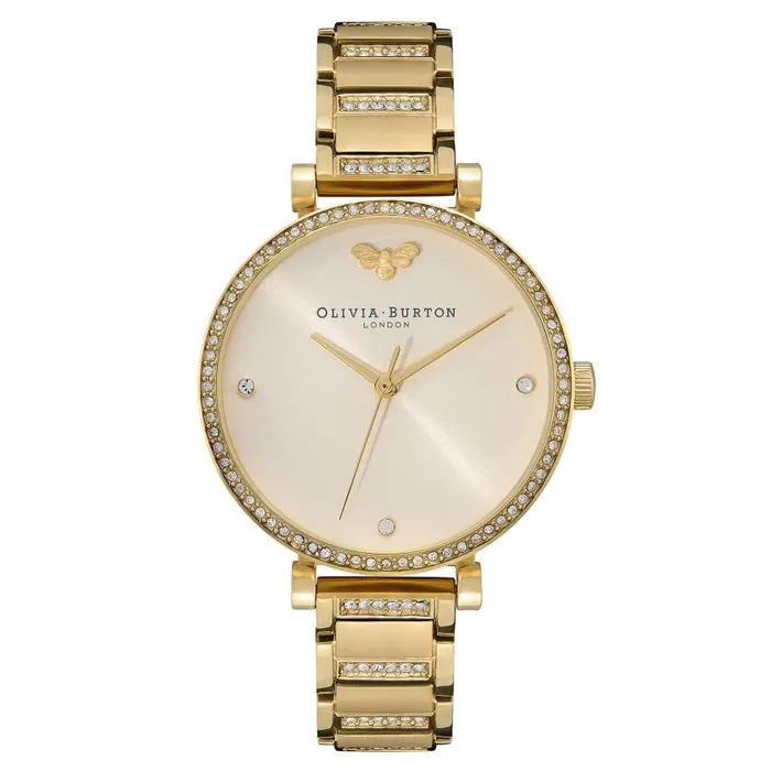 Classic Watches Women Olivia Burton 32mm Tbar Nude and Gold Bracelet Watch