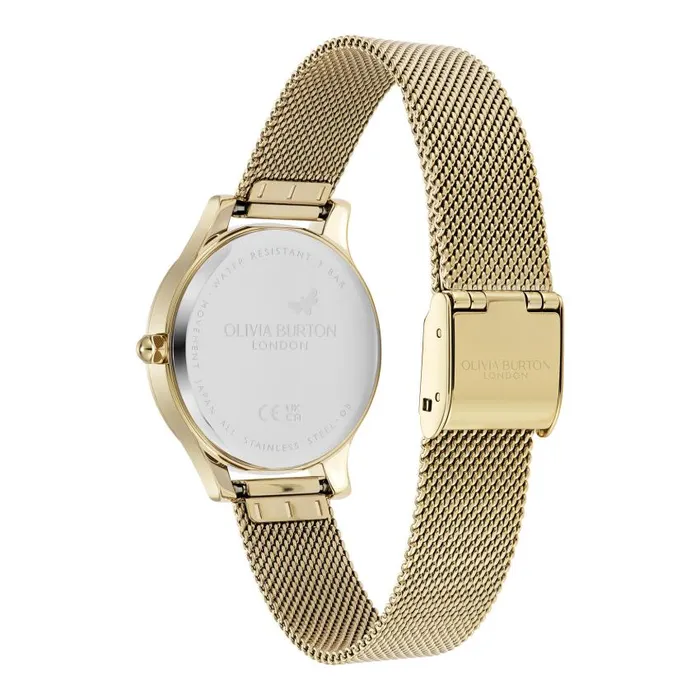 Classic Watches Women Olivia Burton 36mm Wonderlust Ivory and Gold Mesh Watch